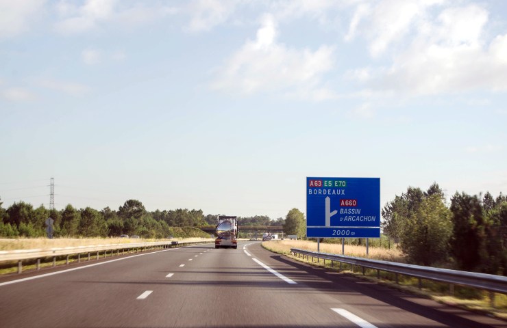 Un tratto autostradale in Francia