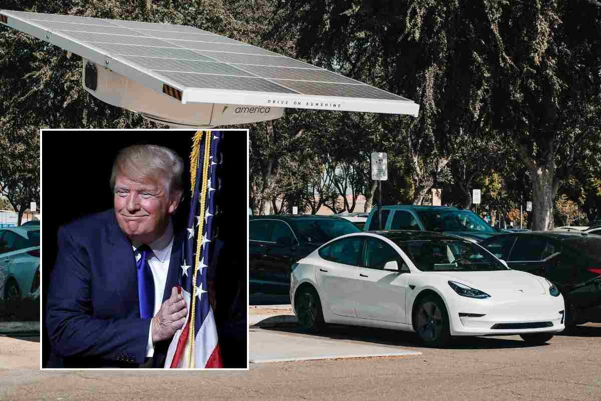 Auto tesla in ricarica con energia solare