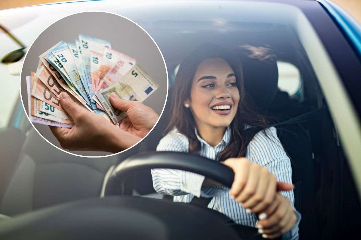 Ragazza sorridente al volante