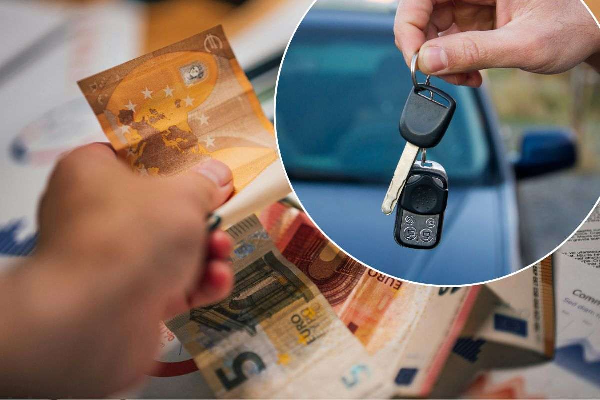 Denaro contante per pagare le tasse sull'auto