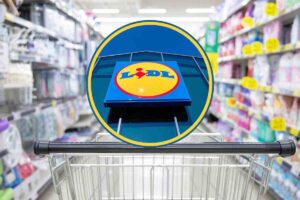 Un carrello della spesa ed il logo LIDL