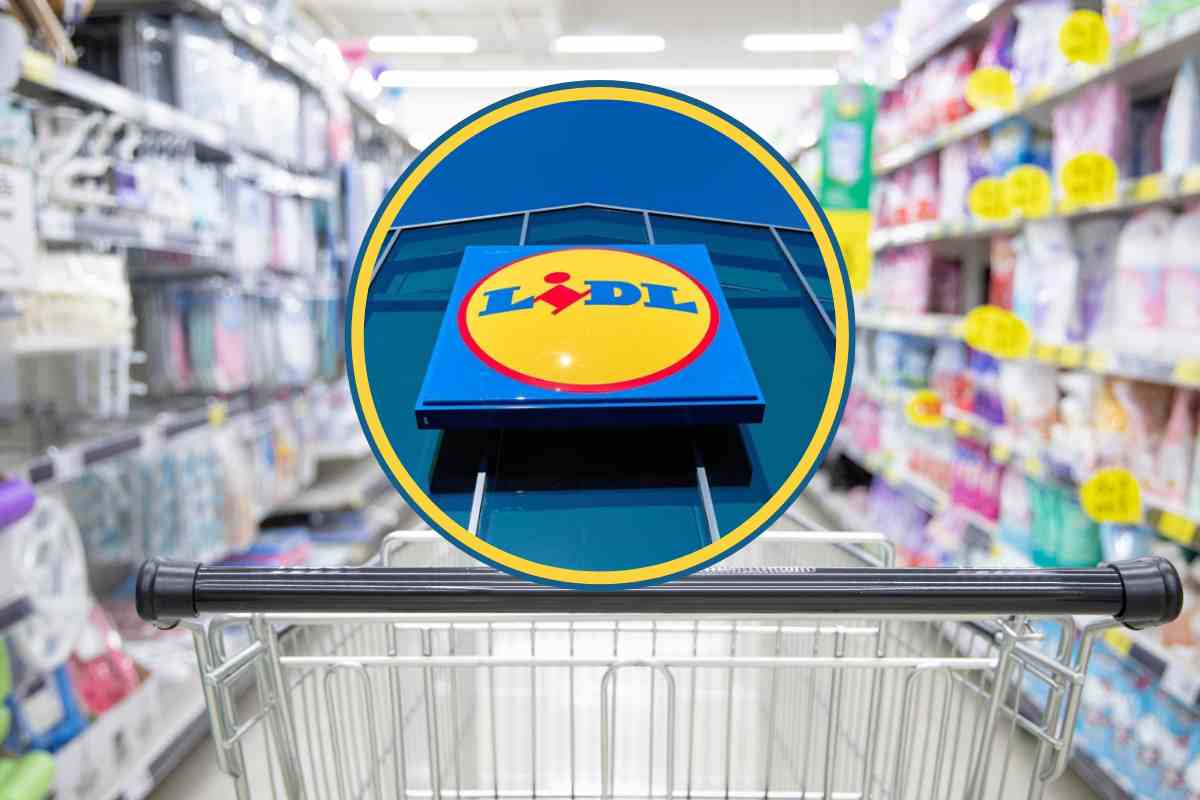 Un carrello della spesa ed il logo LIDL