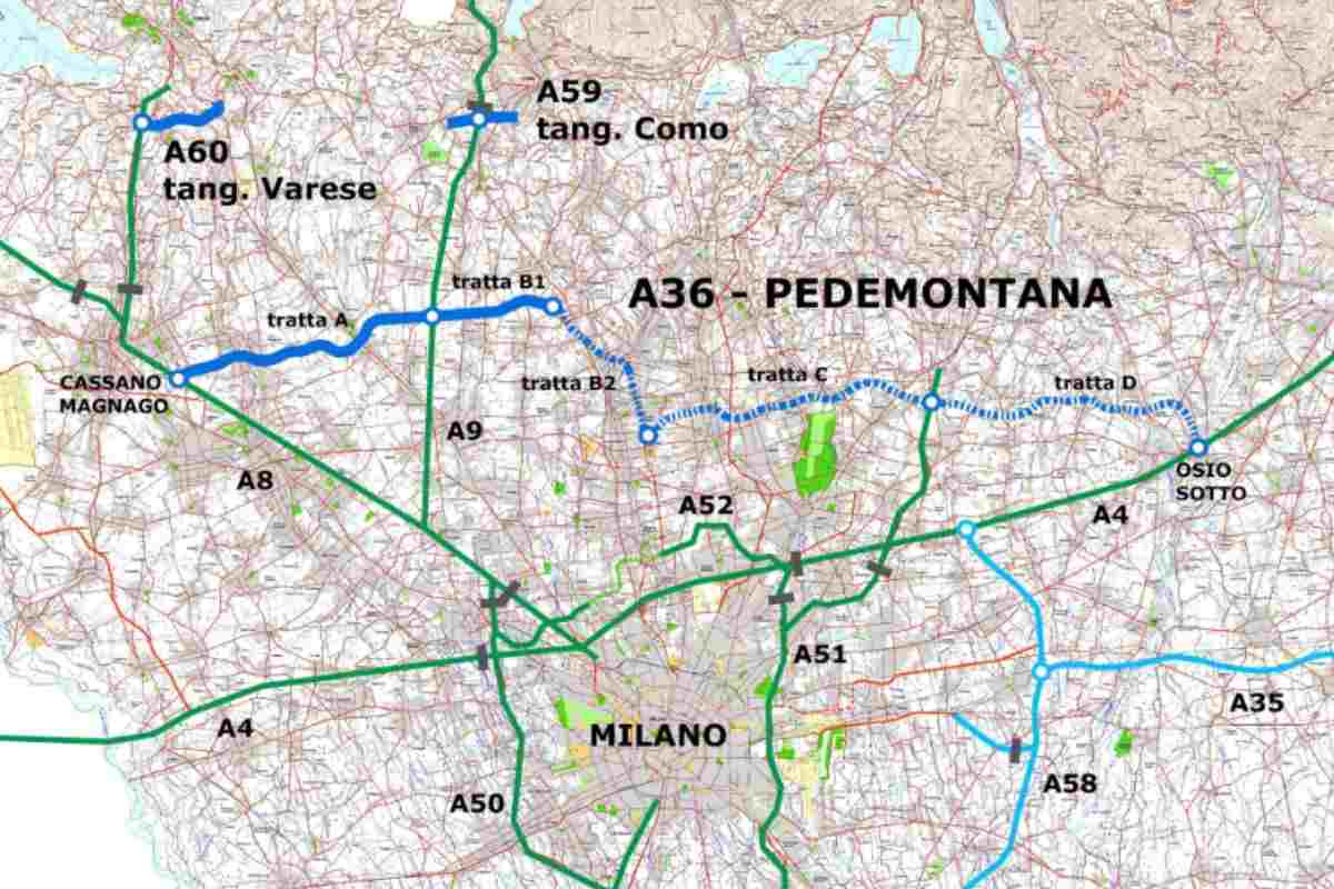 Mappa della Pedemontana