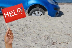 auto bloccata sabbia